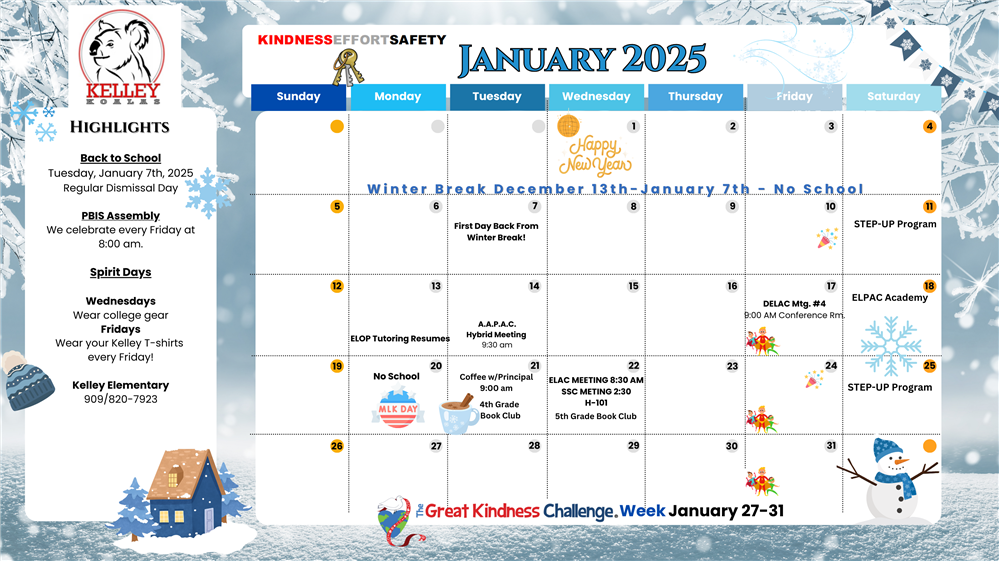 January Calendar